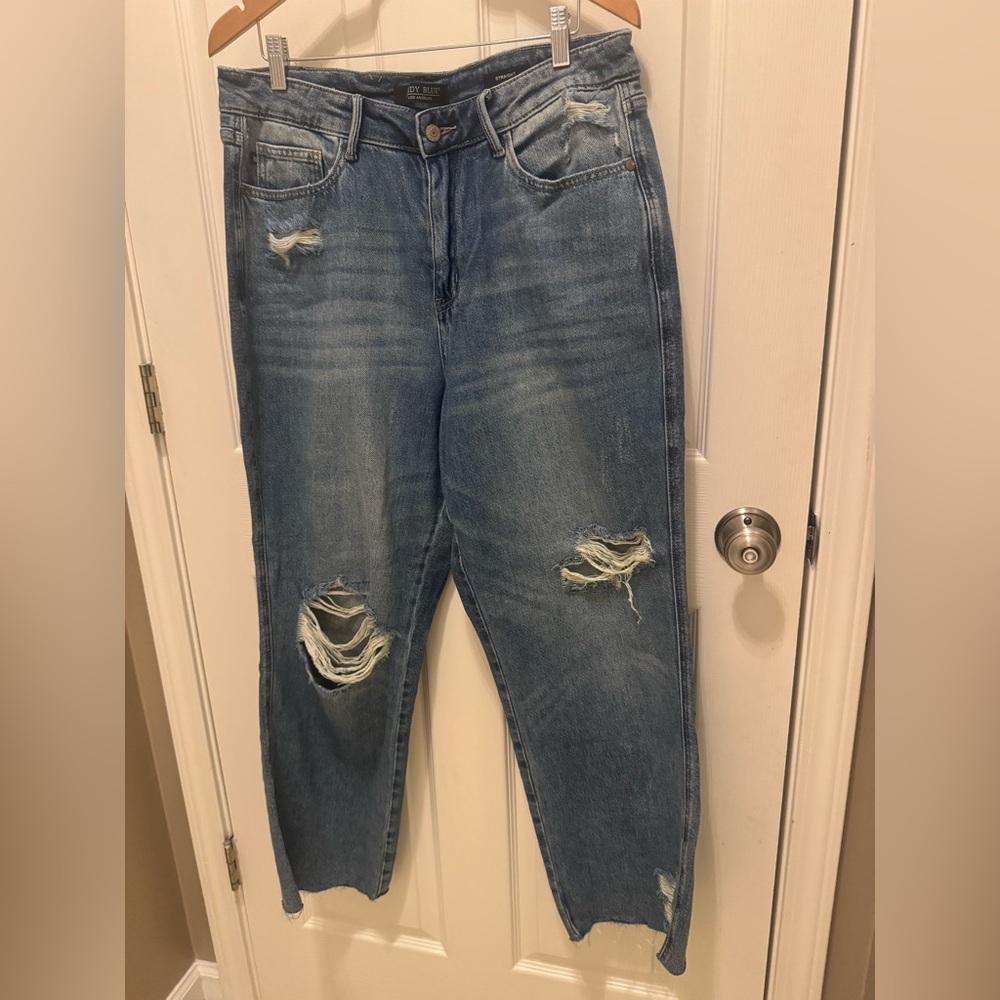 Judy Blue Straight Leg Distressed Jeans 14